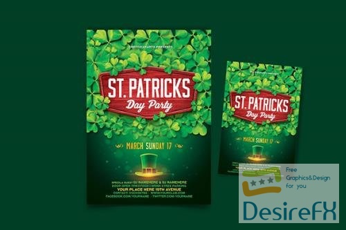 St. Patrick’s Day Party Flyer PSD