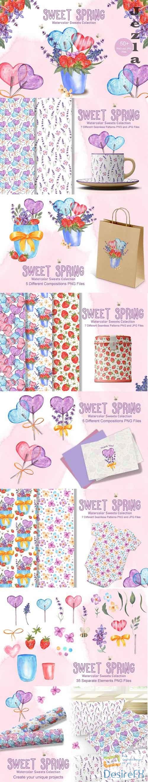 Sweet Spring Watercolor Collection - 5888017