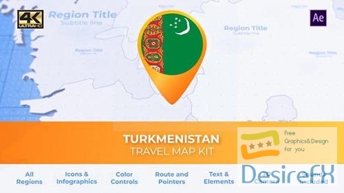 VideoHive - Turkmenistan Map -Turkmenia Travel Map 30472536
