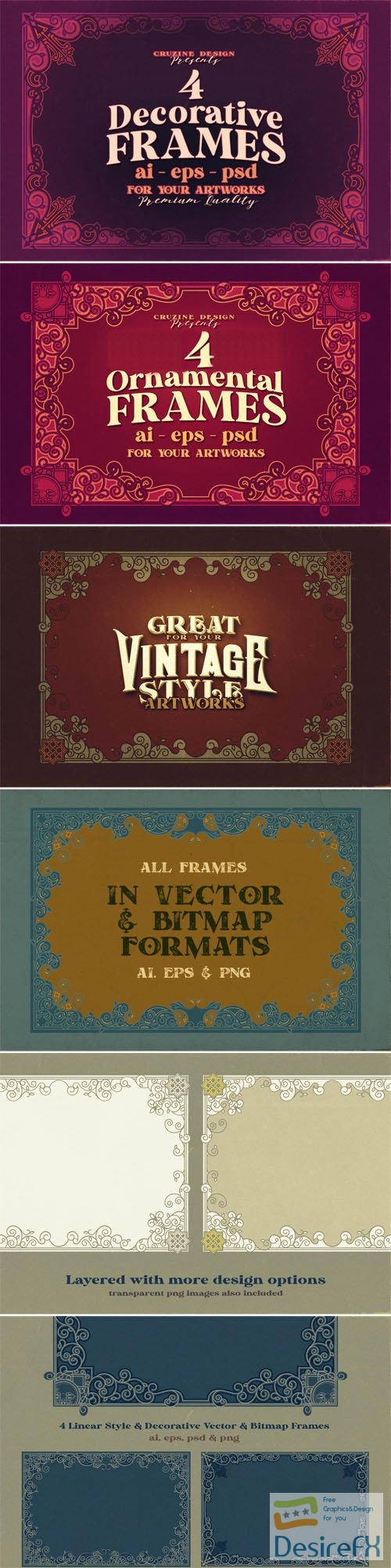 4 Decorative &amp; Ornamental Frames Collection