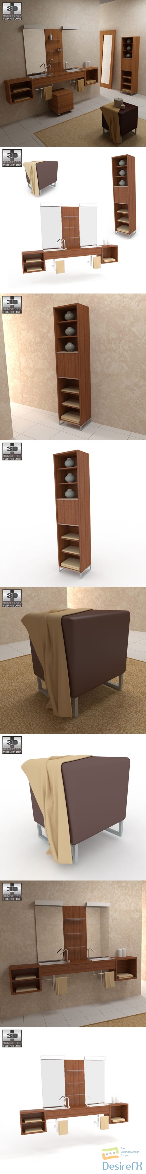 Bathroom Furniture 02 Set 3D Model