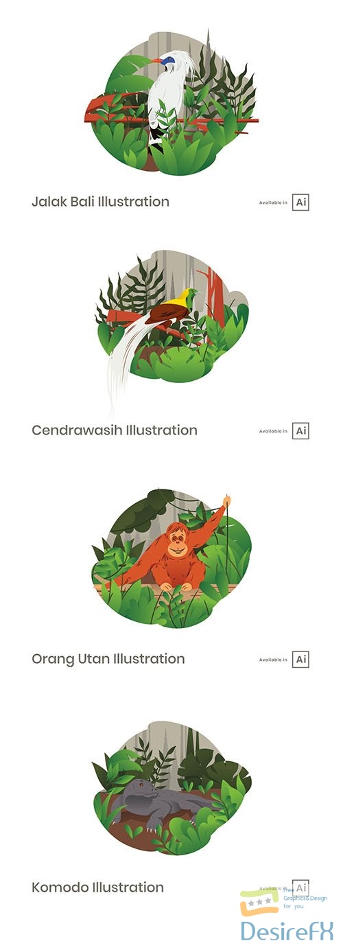 Beautiful animals illustrations