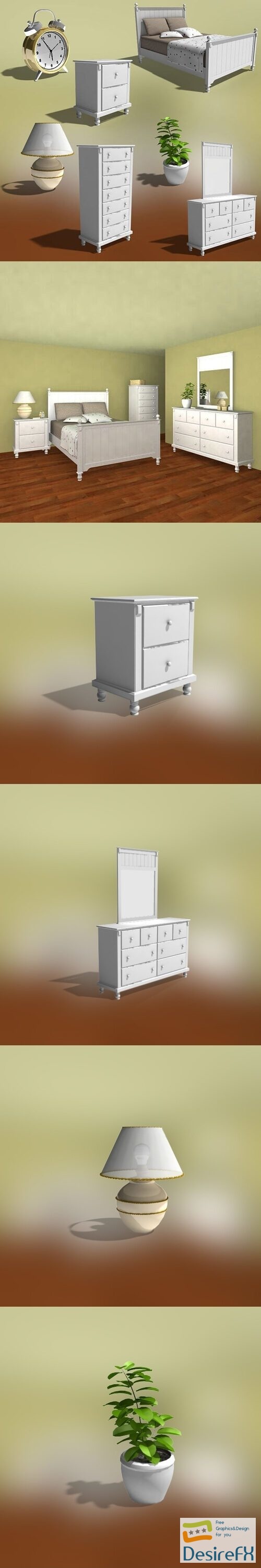 Bedroom Furniture 06 Set 3D Model