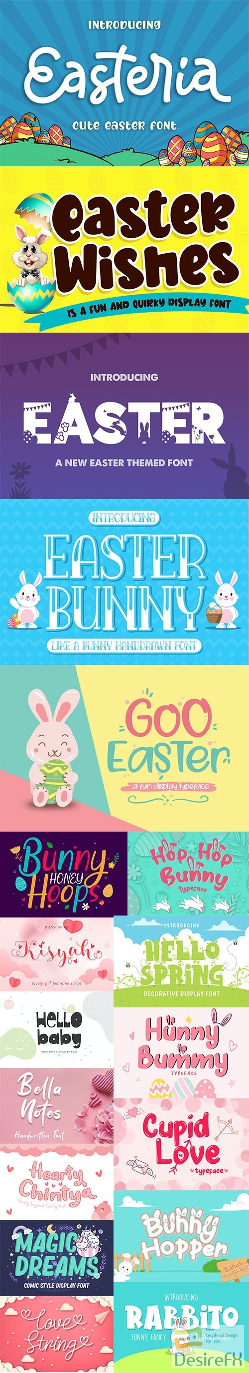 Collection of Easter, Spring and Love Fonts