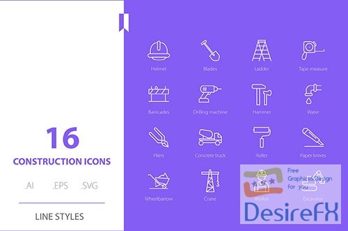 Construction Icon Line Styles