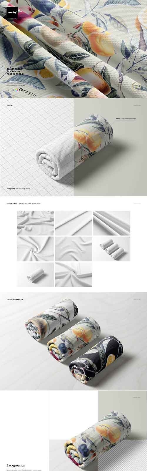 CreativeMarket - Bullet Fabric Mockup Set (14/FFv.11) 5749752