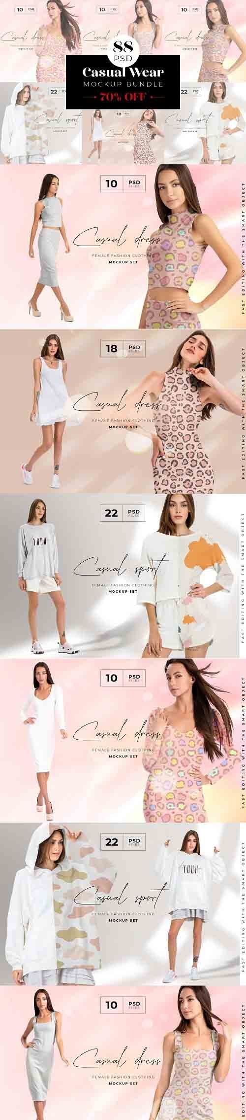 CreativeMarket - Casual Wear Fashion Mockup Bundle 5935536