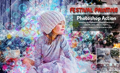 CreativeMarket - Festival Painting Photoshop Action 5710845