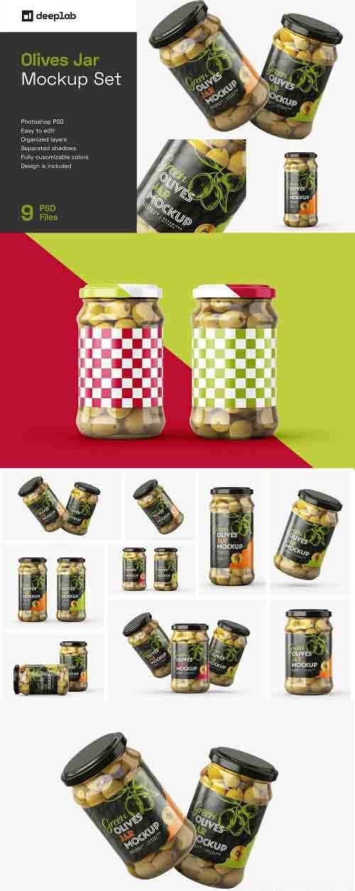 CreativeMarket - Olives Jar Mockup Set 5948967
