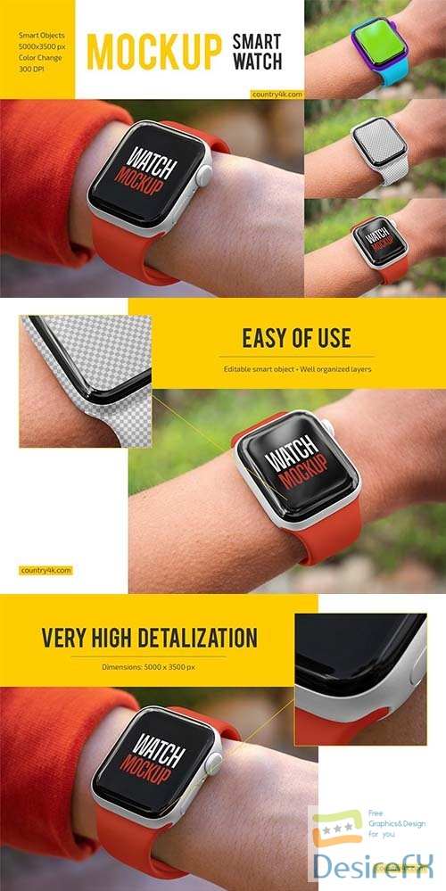 CreativeMarket - Smart Watch Mockup Set 5999449