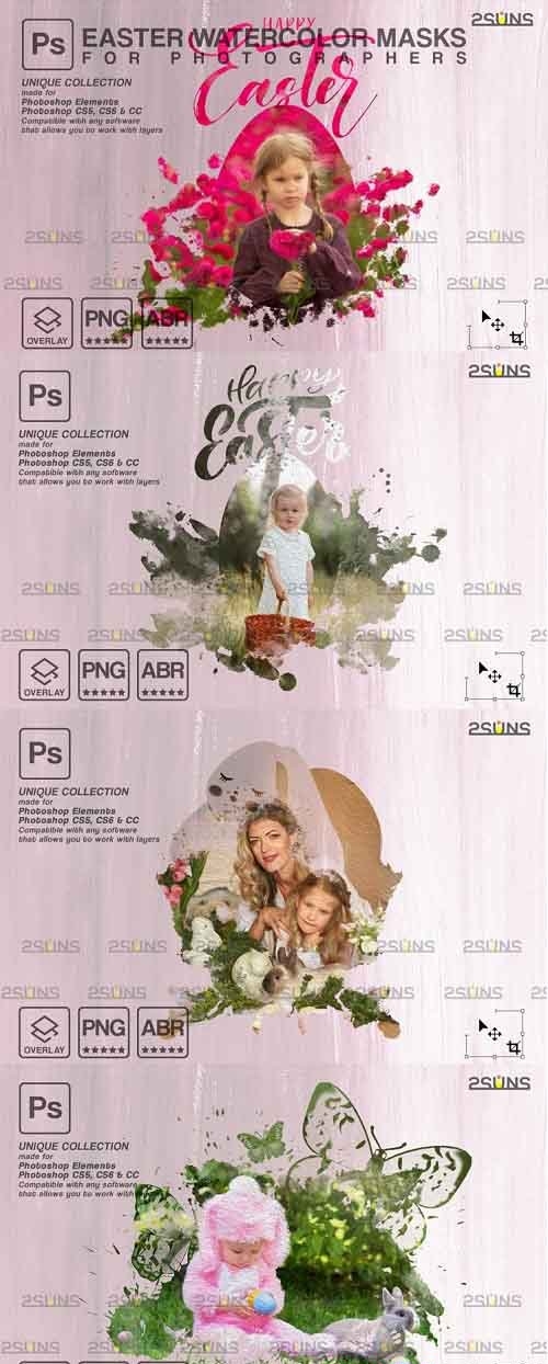 Easter Watercolor overlay & Photoshop overlay V1 - 1224143