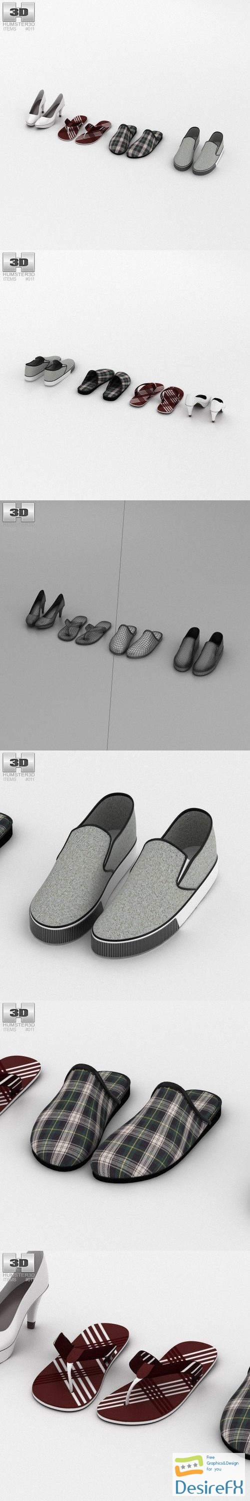 Footwear Summer Set 3D Model