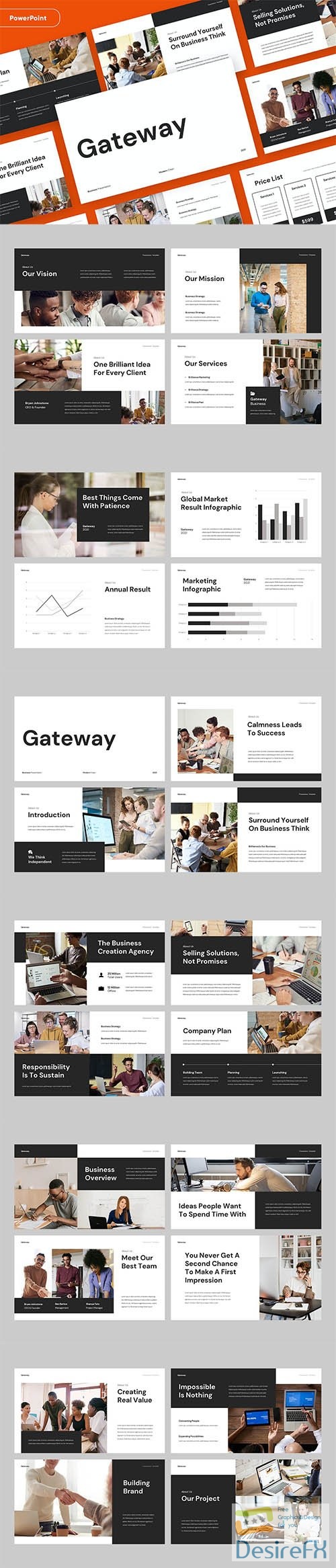 GATEWAY - Clean Business Pitch PowerPoint, Keynote and Google Slides Template
