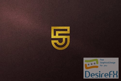 Gold Texture Logo Mockup