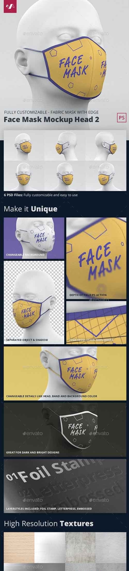 GraphicRiver - Face Mask Mockup Head Fabric 2 30470466