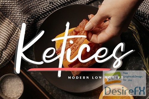 Ketices | Modern Low Script Font
