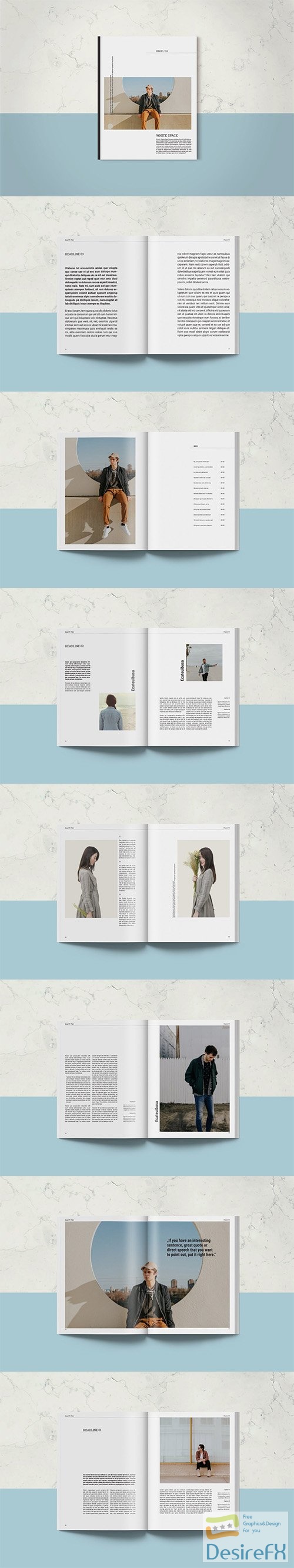 Magazine Template | White Space PSD