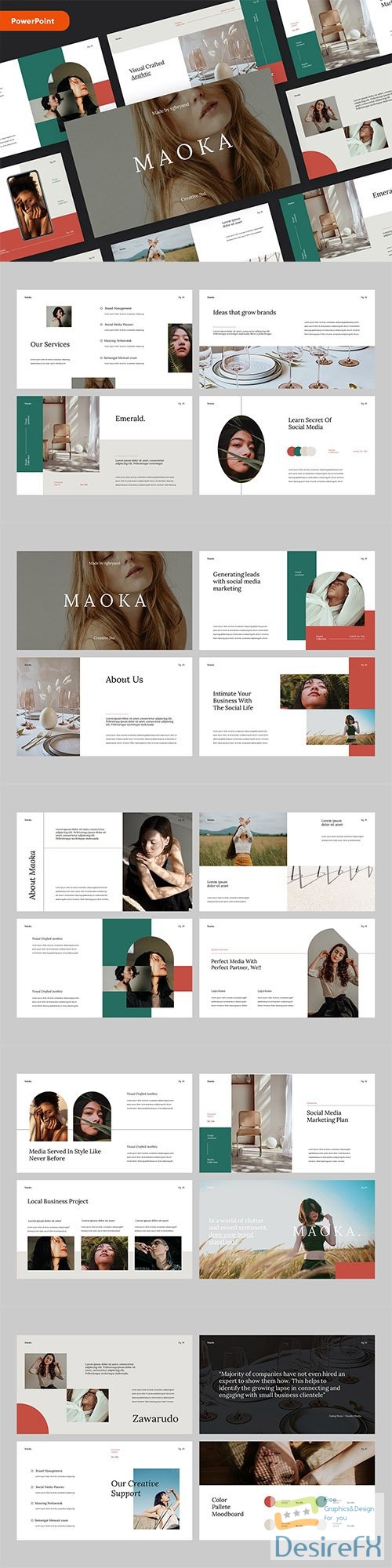 MAOKA - Creative & Elegant Studio PowerPoint, Keynote and Google Slides Template