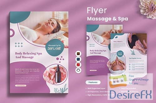 Massage &amp; Spa Flyer PSD