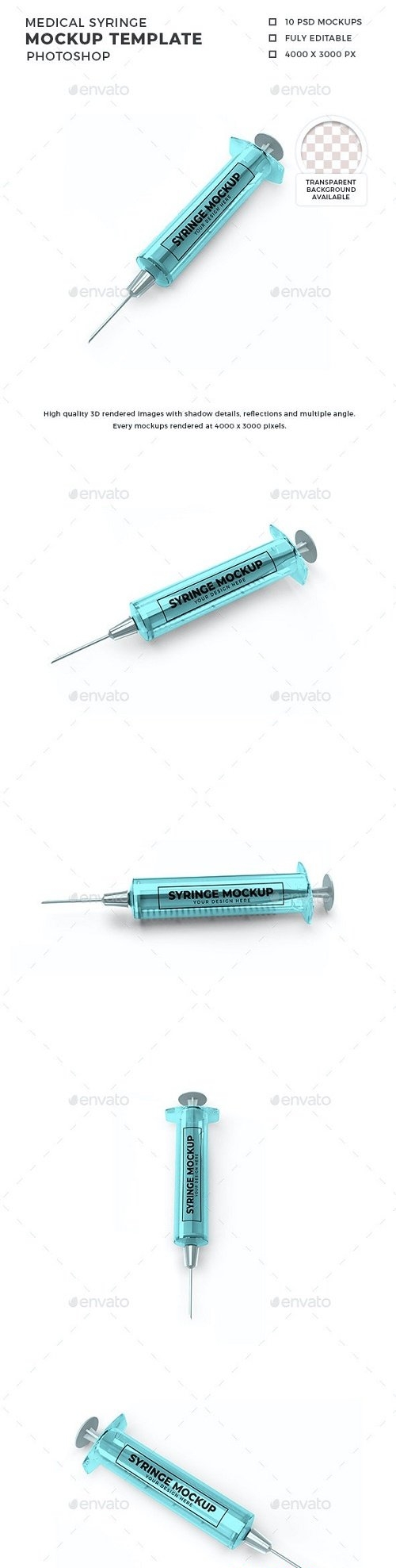 Medical Syringe Mockup Template Set 30362157