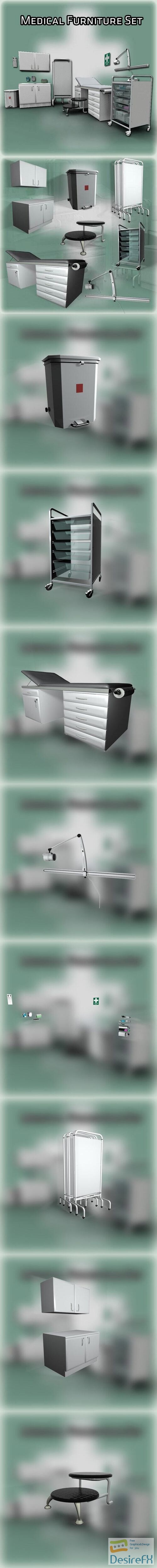 Medical Furniture Set 3D Model