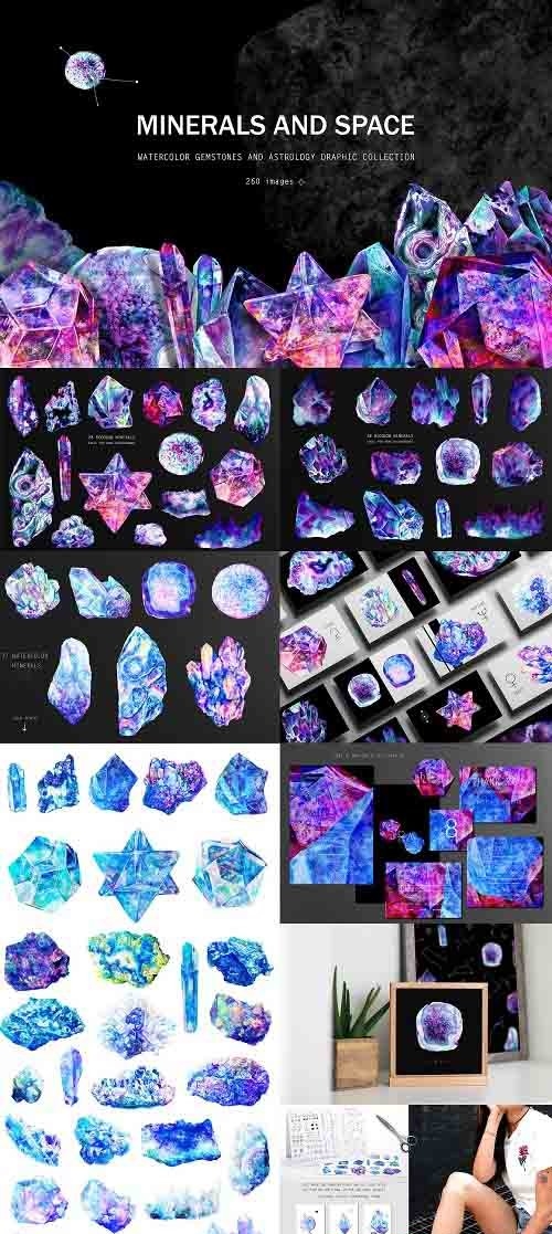 Minerals and space. Astrology set - 3719053