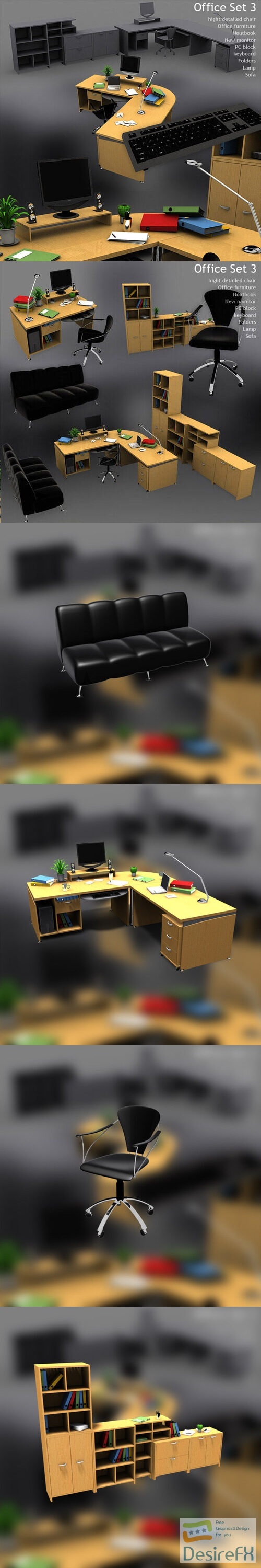 Office Set 3 3D Model