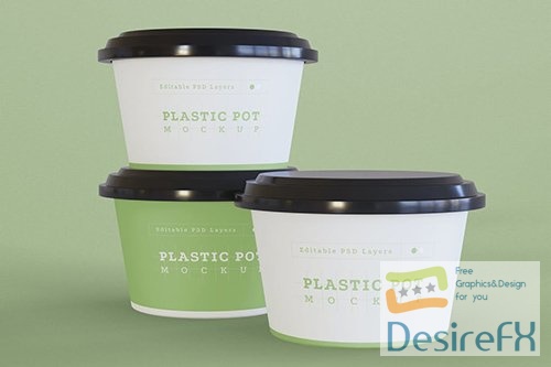 Plastic Pot Mockup PSD