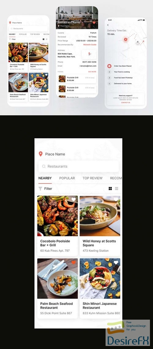Restaurant App Template for Figma