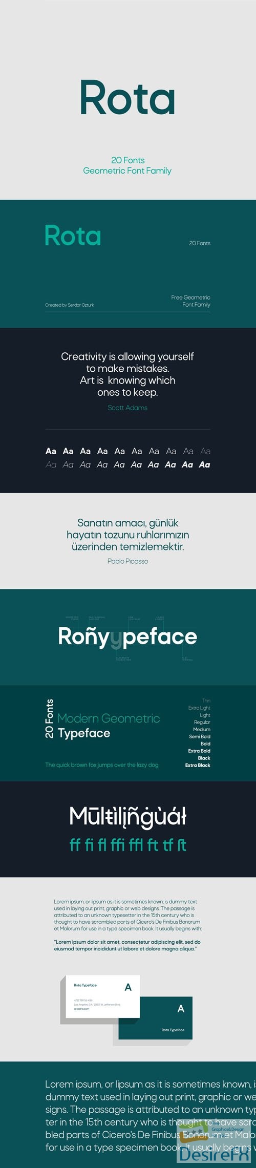 Rota - Geometric Sans Serif Font Family 20-Weights