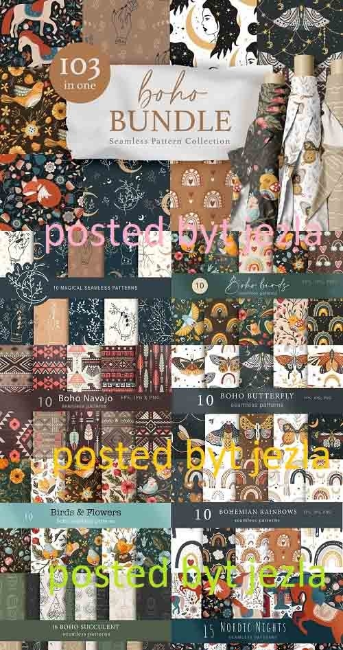Seamless boho pattern bundle - 1279722