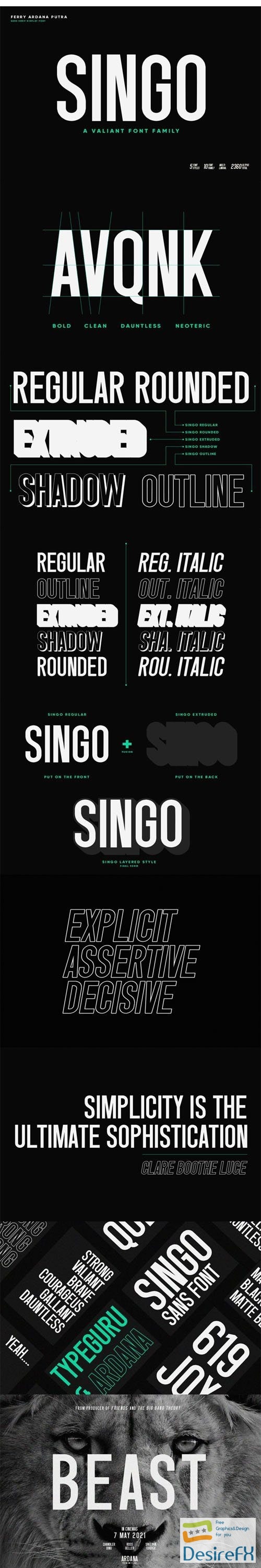 Singo - Valiant Sans Serif Font Family 10-Weights