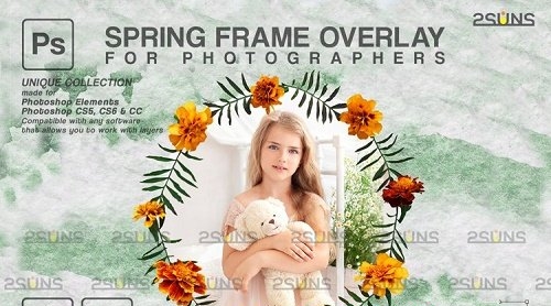 Spring flower digital frames overlay Easter - 1224316