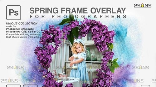 Spring flower digital frames overlay Easter V1 - 1224254