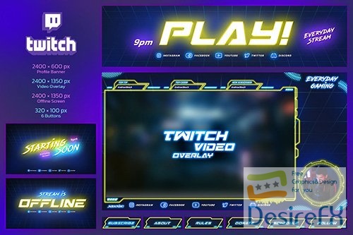 Twitch Neon Gaming Kit