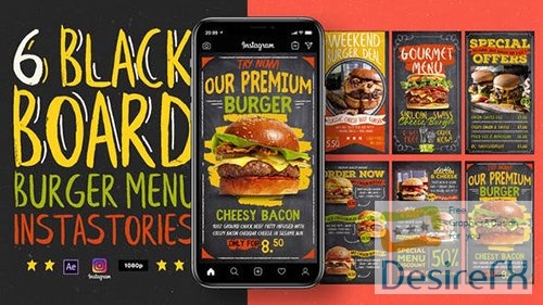 VideoHive - Blackboard Burger Menu Instagram Stories 31135966