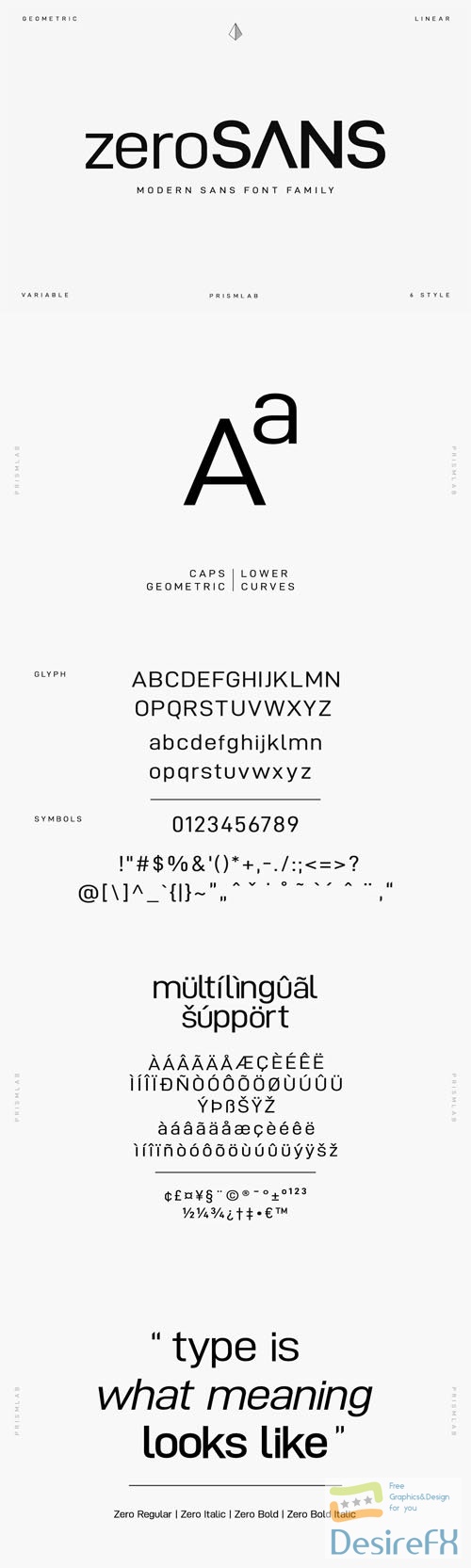 Zero Geometric Sans Typeface
