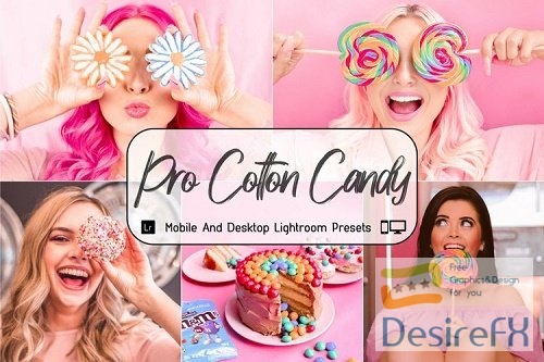 10 Pro Cotton Candy Desktop And Mobile Lightroom Presets - 1201025