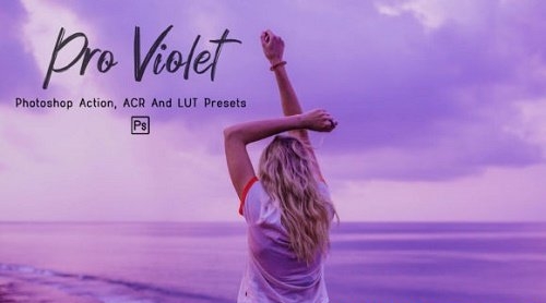 10 Pro Violet Photoshop Actions, ACR, LUT Preset