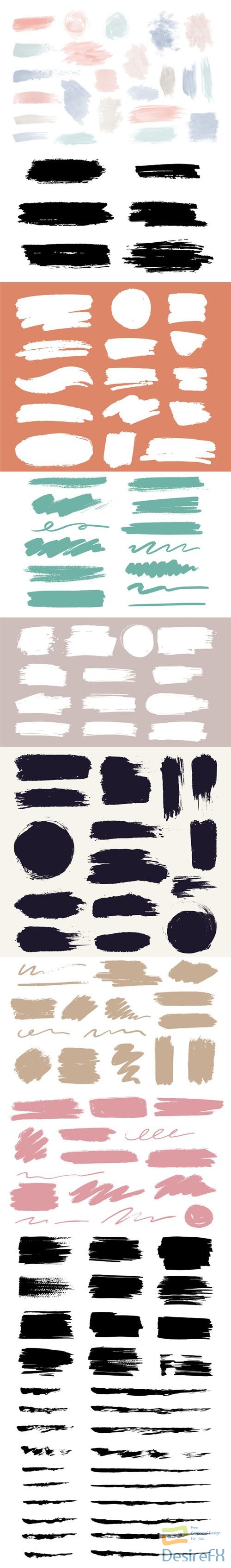 146 Colorful Ink Brush Stroke Vector Templates