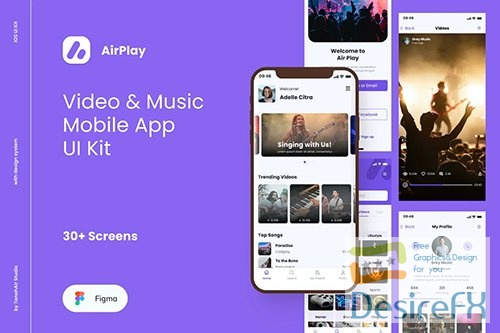 AirPlay - Video &amp; Music Player App UI Kit