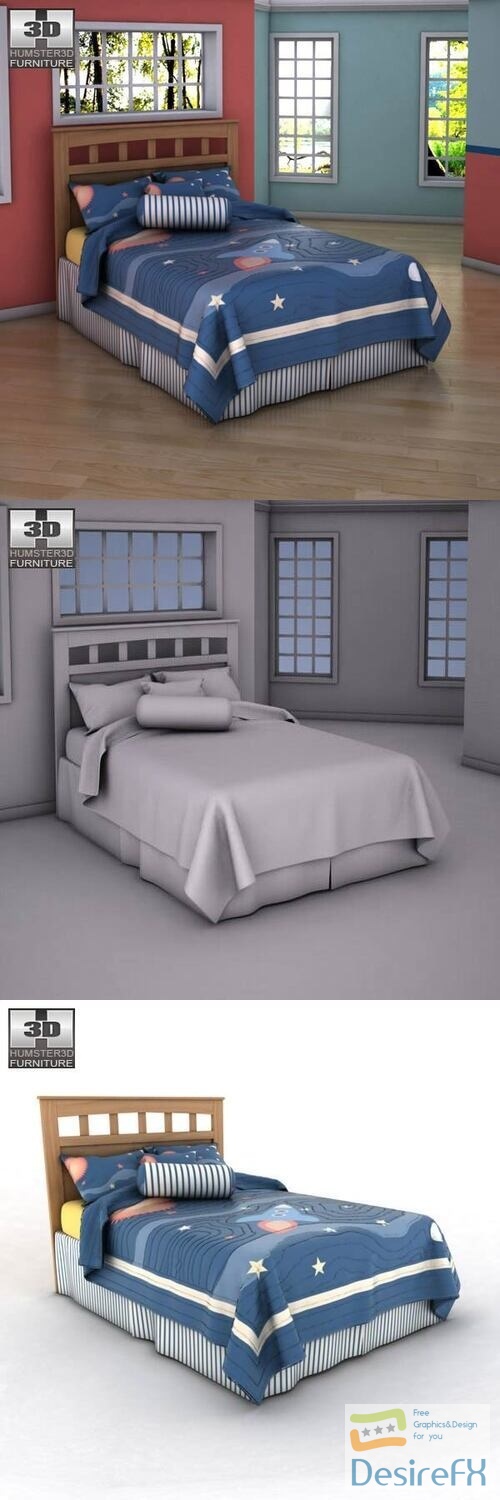 Ashley Benjamin Bed 3D Model