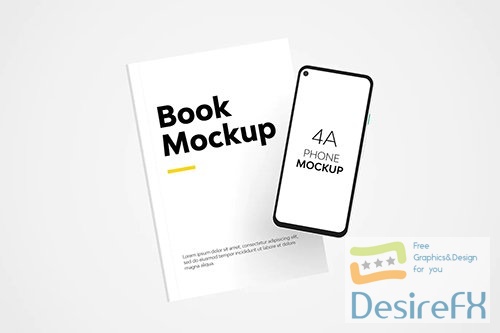 Book &amp; 4A Phone Mockup