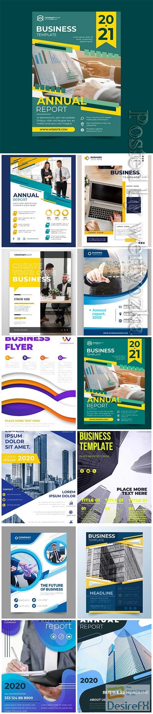 Business brochures and flyers in vector