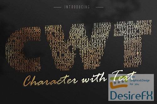 Character with Text Font