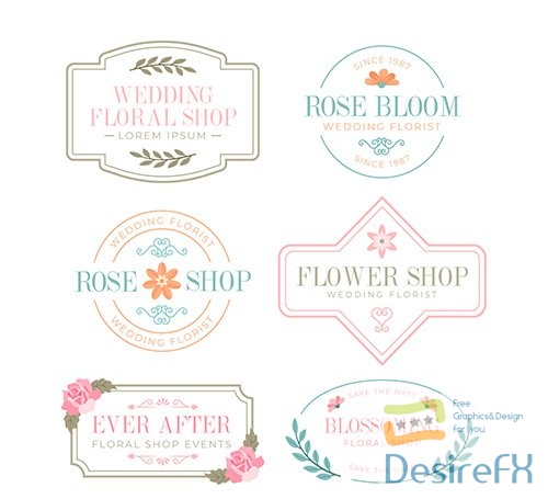 Collection of wedding florist logos