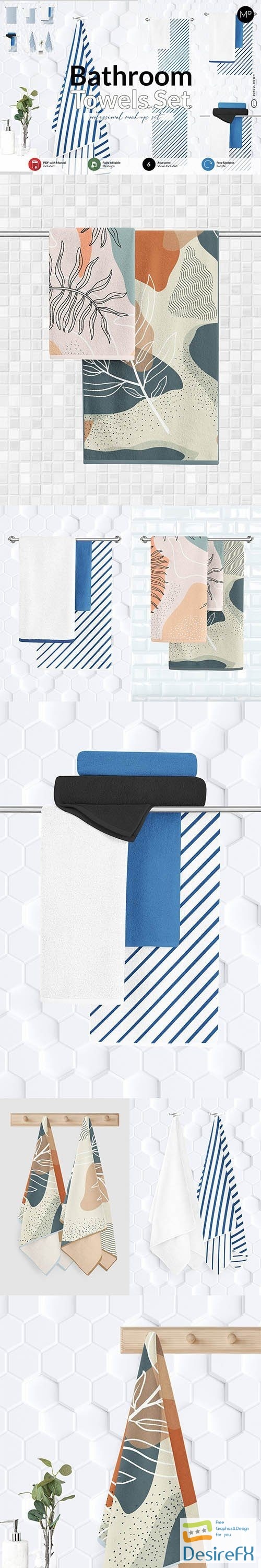 CreativeMarket - Bathroom Towel Set Mock-ups 6001005