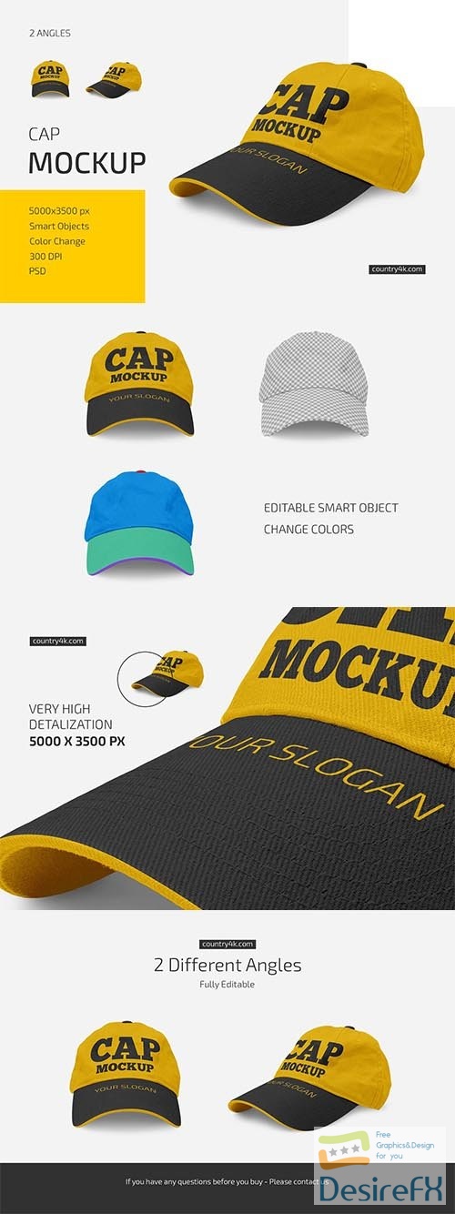 CreativeMarket - Cap Mockup Set 6024957