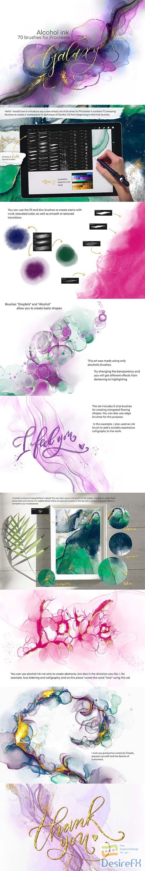 CreativeMarket - Galaxy Alcohol Ink Brushset 5997008
