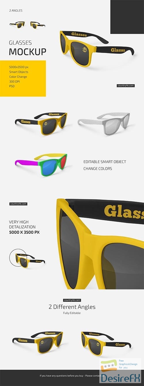 CreativeMarket - Glasses Mockup Set 6019002